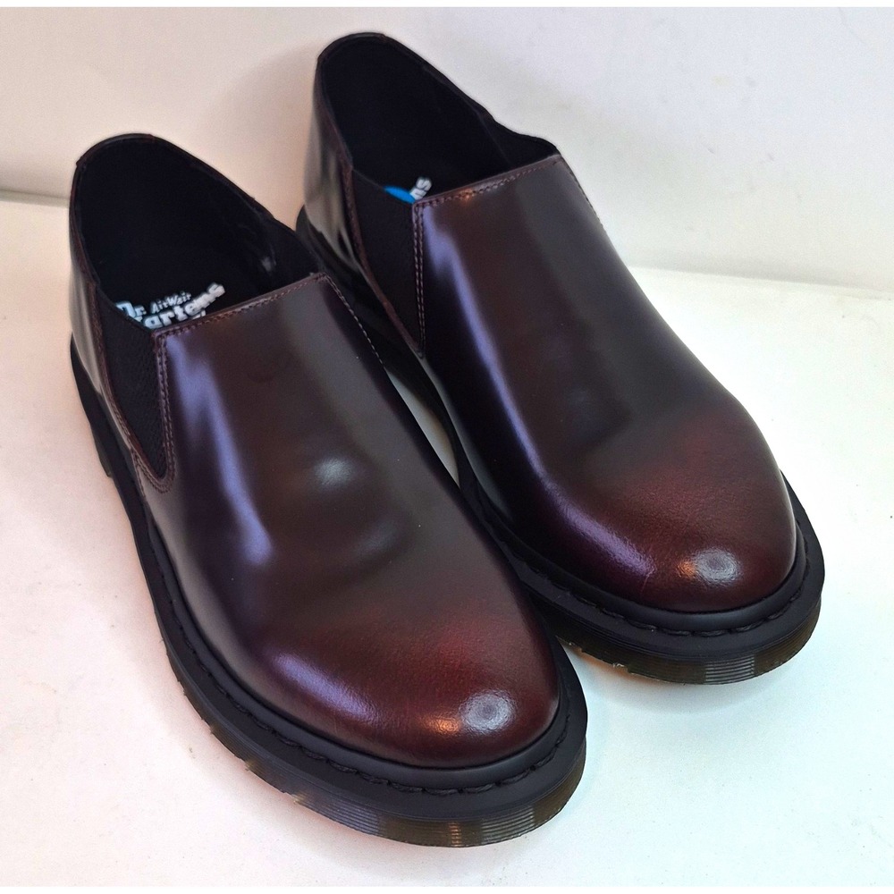 Dr. Martens Men's Brown/Black Leather Slip On Casual Shoes Round Toe US 10